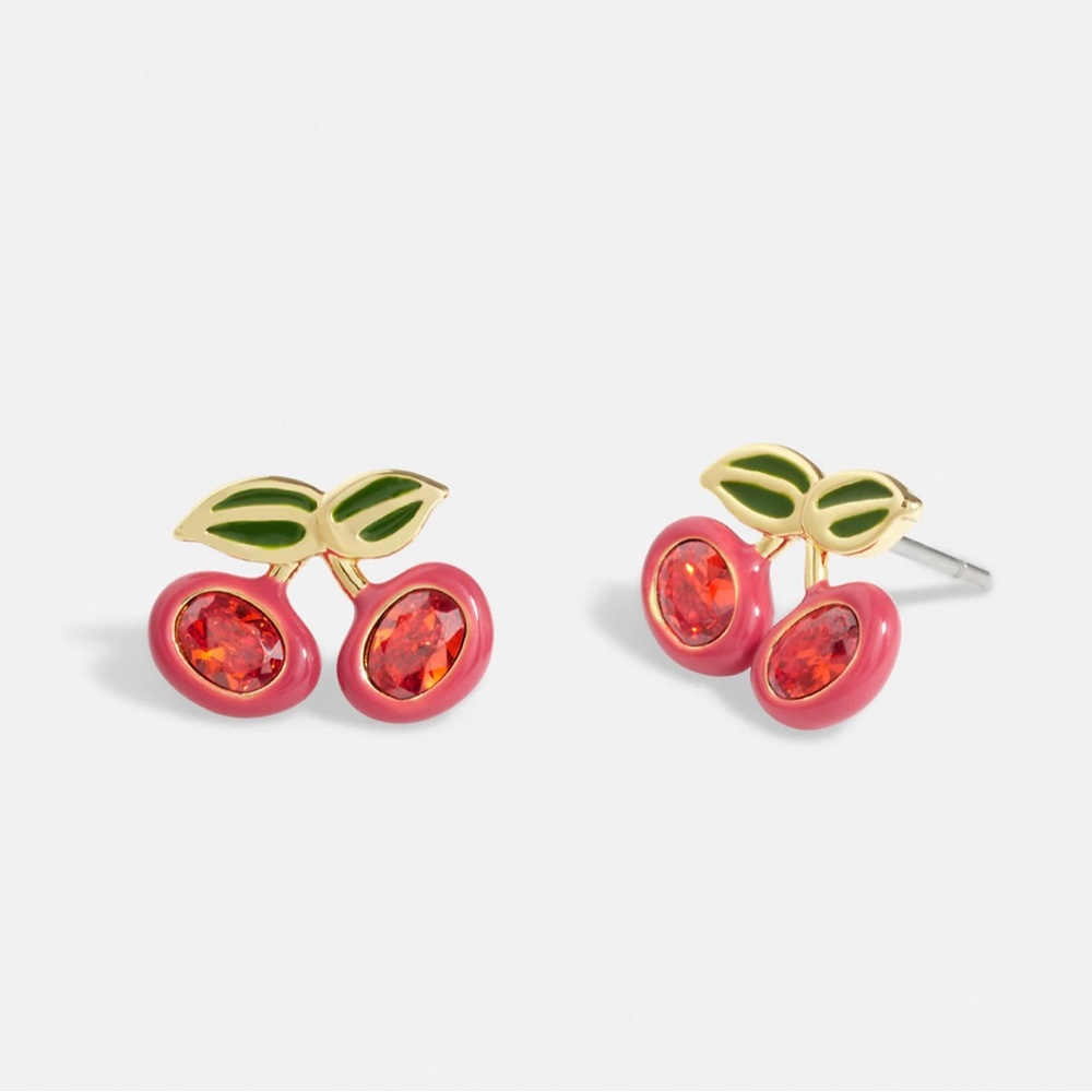 Coach Cherry Stud Earrings, NWT.